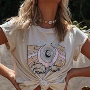 Cosmic Dream Boho Gypsy Graphic Tee NEW